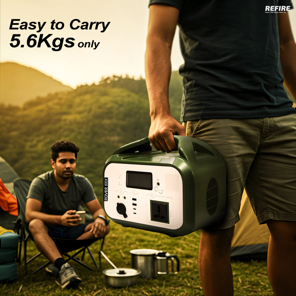 Refire Rover 600X Portable Power Station, 576Wh/180,000mAh, 600W Portable Inverter – 230V/50Hz for India, Solar Ready Backup Battery for Home, Camping, Outdoor Use