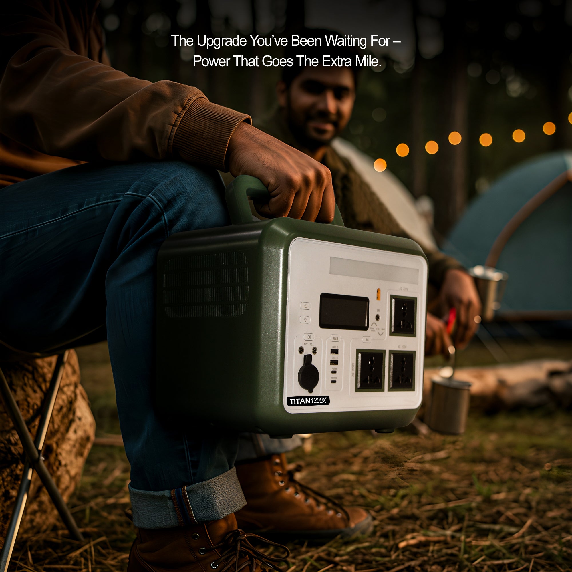 Titan 1200X Portable Power 360,000mAh Life PO₄ Inverter (Multi-Port Outputs, LED & Wireless Charging)