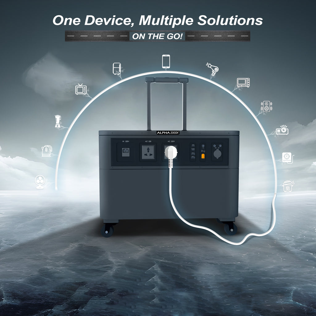 Alpha 2000W Power Station with Wheels— 51.2V 960 Ah Mega Energy Storage