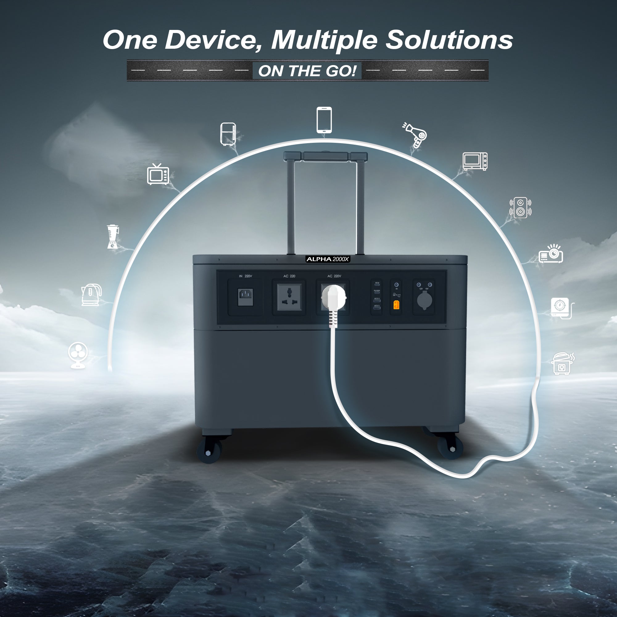 Alpha 2000W Power Station with Wheels— 51.2V 960 Ah Mega Energy Storage