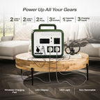 Titan 1200X Portable Power 360,000mAh Life PO₄ Inverter (Multi-Port Outputs, LED & Wireless Charging)