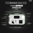 Refire Rover 600X Portable Power Station, 576Wh/180,000mAh, 600W Portable Inverter – 230V/50Hz for India, Solar Ready Backup Battery for Home, Camping, Outdoor Use